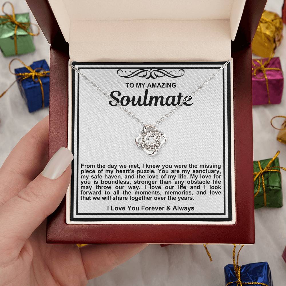 Soulmate Love Knot Necklace- My Love For You Is Boundless