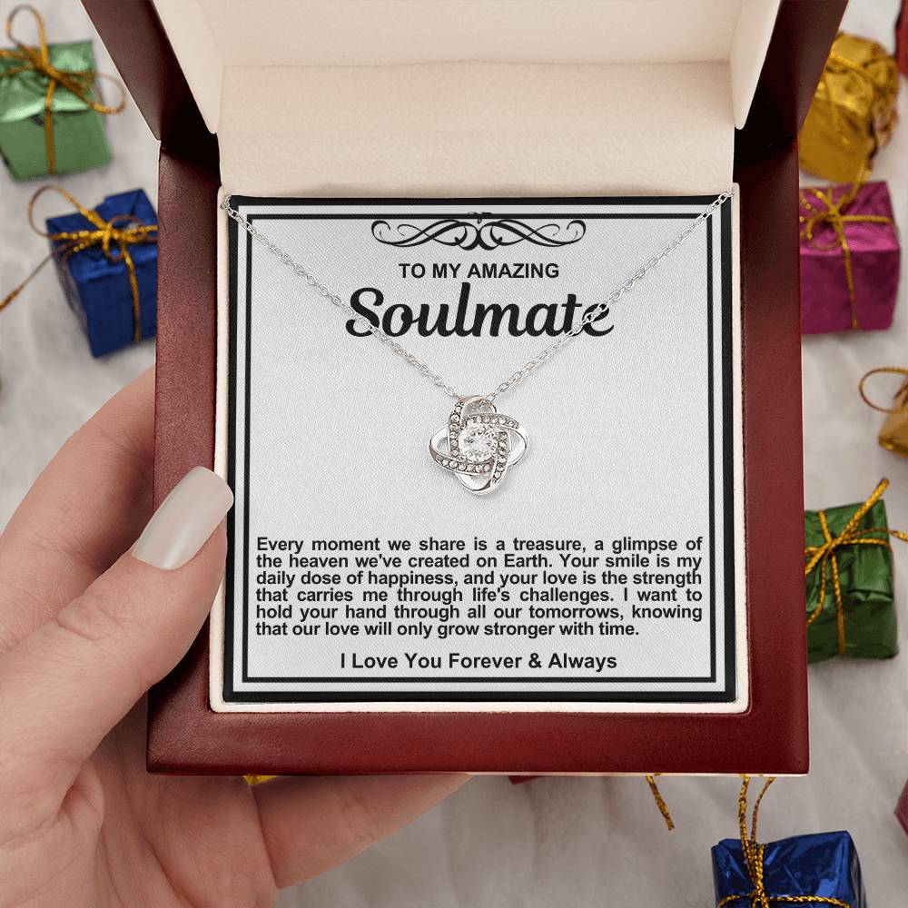 Soulmate Love Knot Necklace- Your Smile Is My Daily Dose Of Happiness