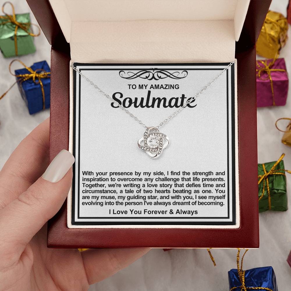 Soulmate Love Knot Necklace- Together We Are Writing A Love Story