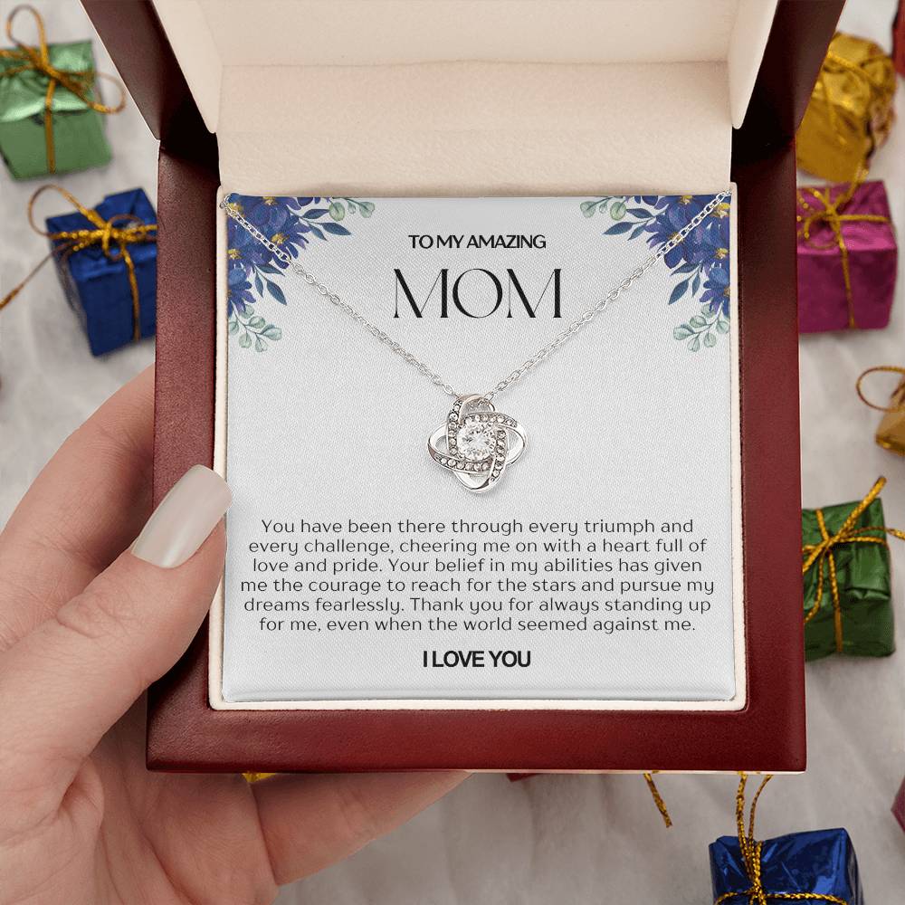 To My Amazing Mom Love Knot Necklace