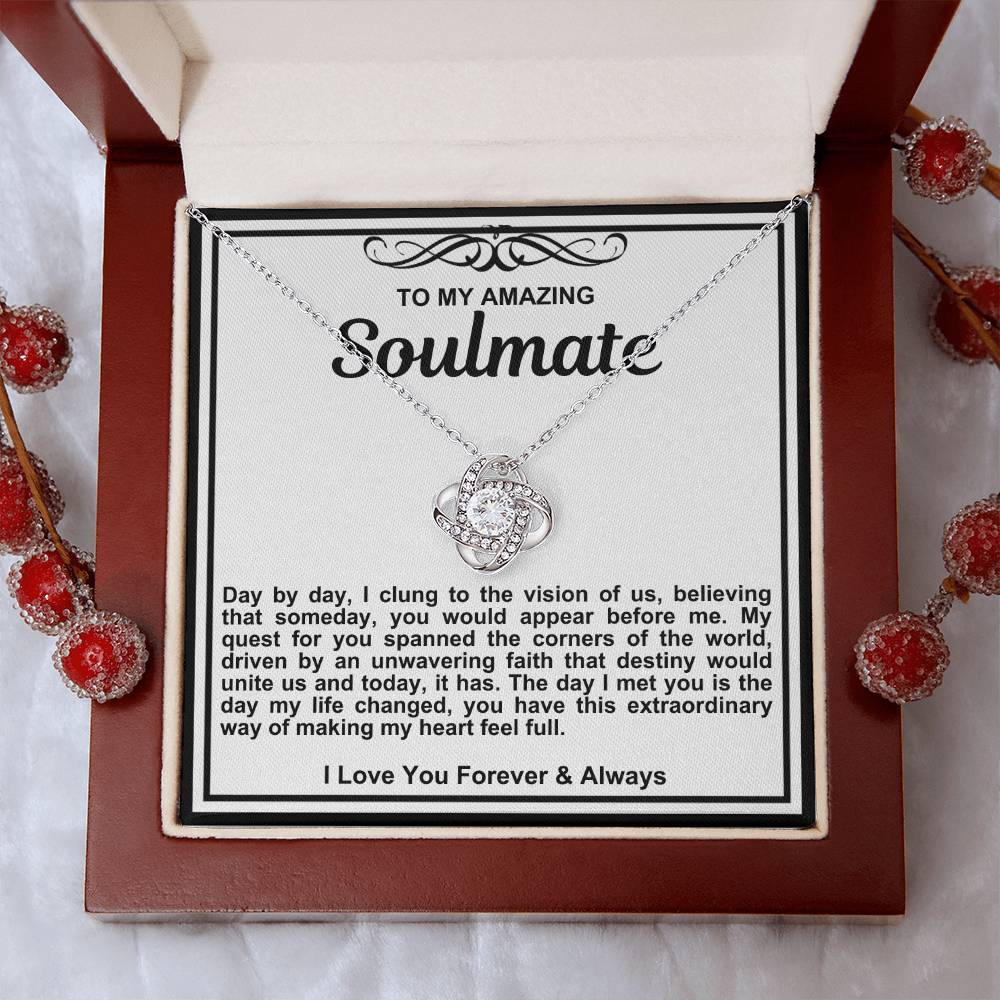 Soulmate Love Knot Necklace- The Day I Met You Is The Day My Life Changed