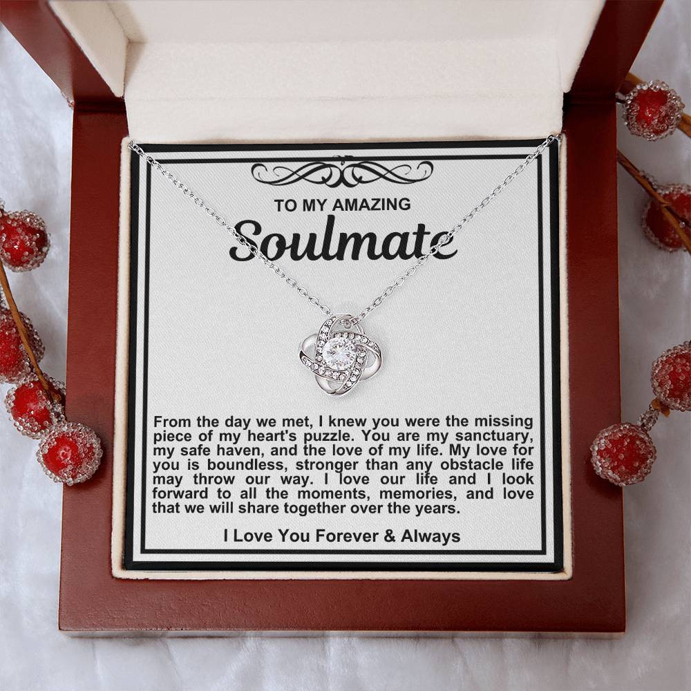 Soulmate Love Knot Necklace- My Love For You Is Boundless