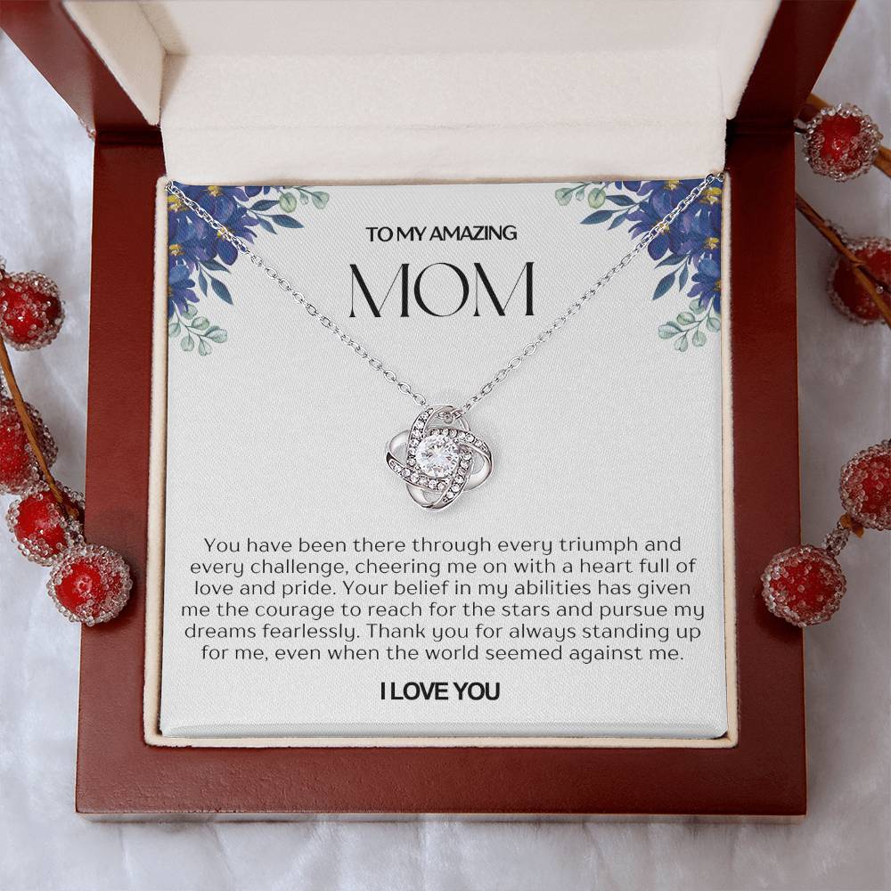 To My Amazing Mom Love Knot Necklace