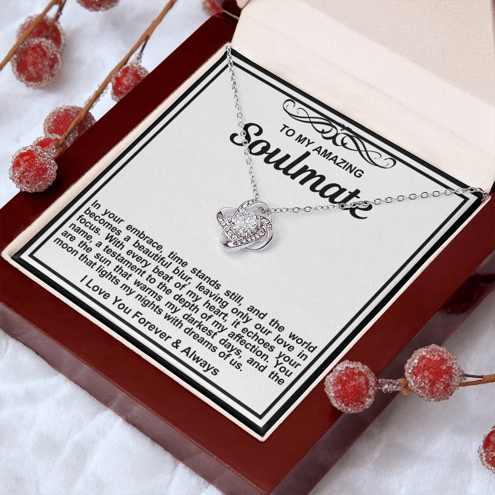 Soulmate Love Knot Necklace- In Your Embrace Time Stands Still