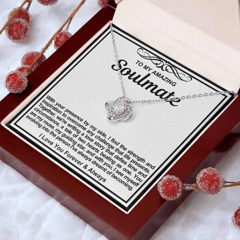 Soulmate Love Knot Necklace- Together We Are Writing A Love Story