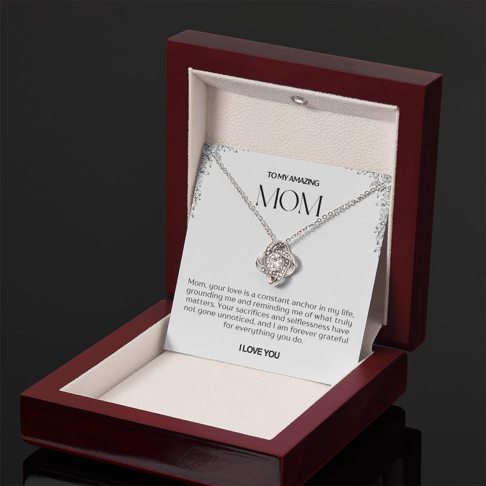 To My Amazing Mom Love Knot Necklace