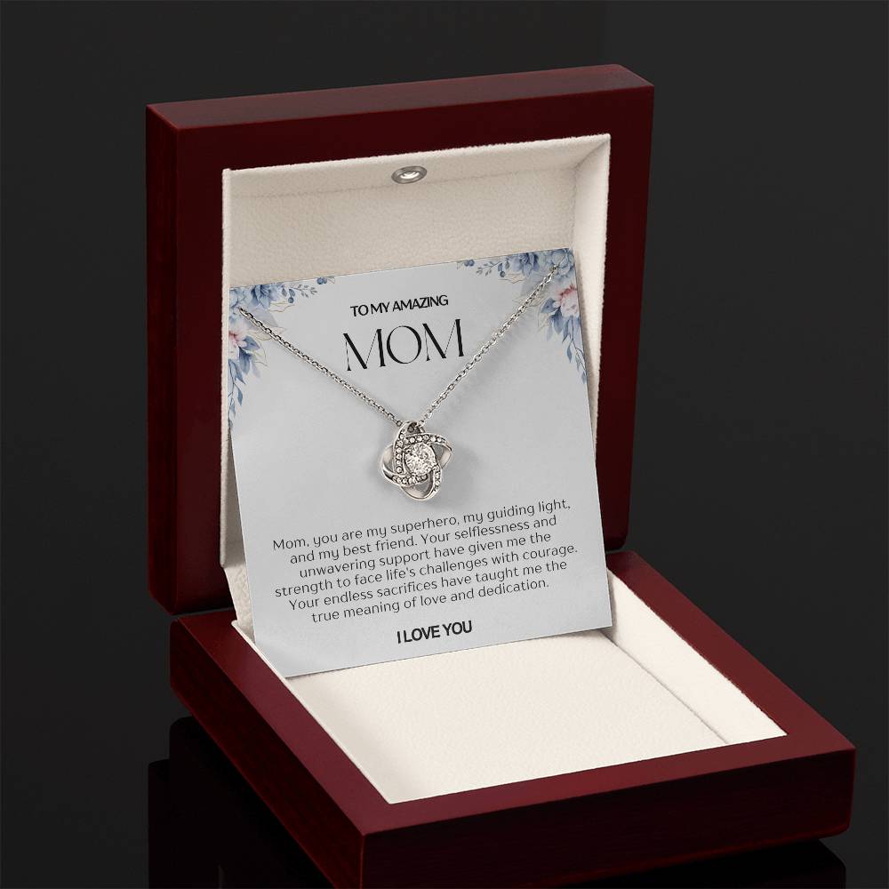 To My Amazing Mom Love Knot Necklace