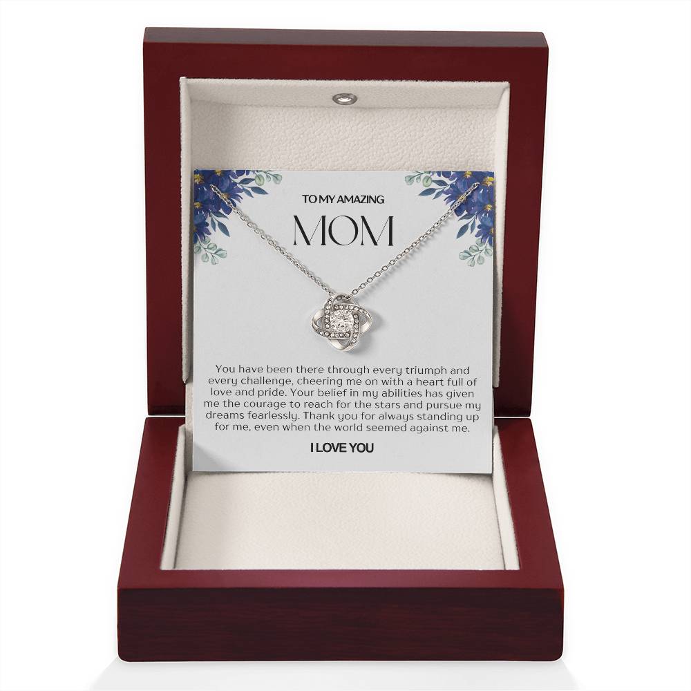 To My Amazing Mom Love Knot Necklace