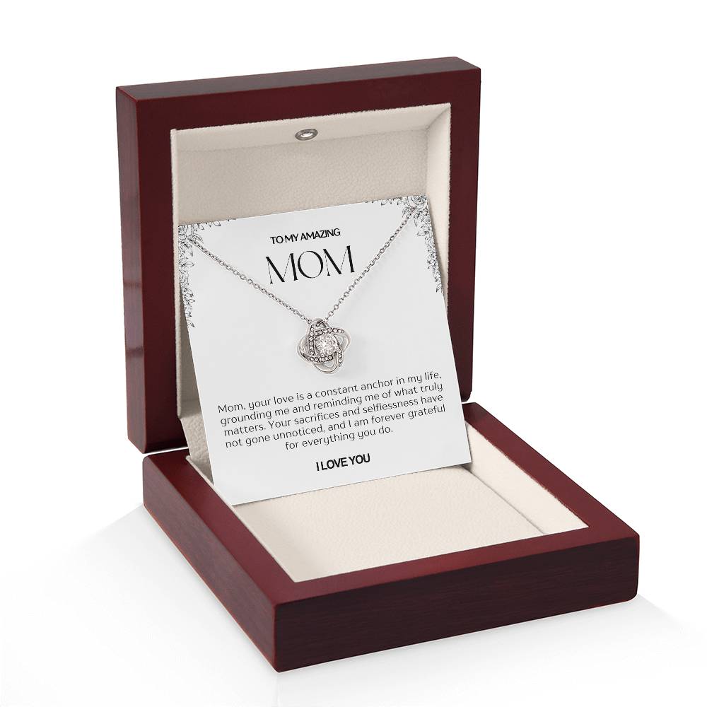 To My Amazing Mom Love Knot Necklace