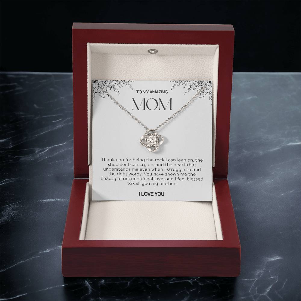 To My Amazing Mom Love Knot Necklace