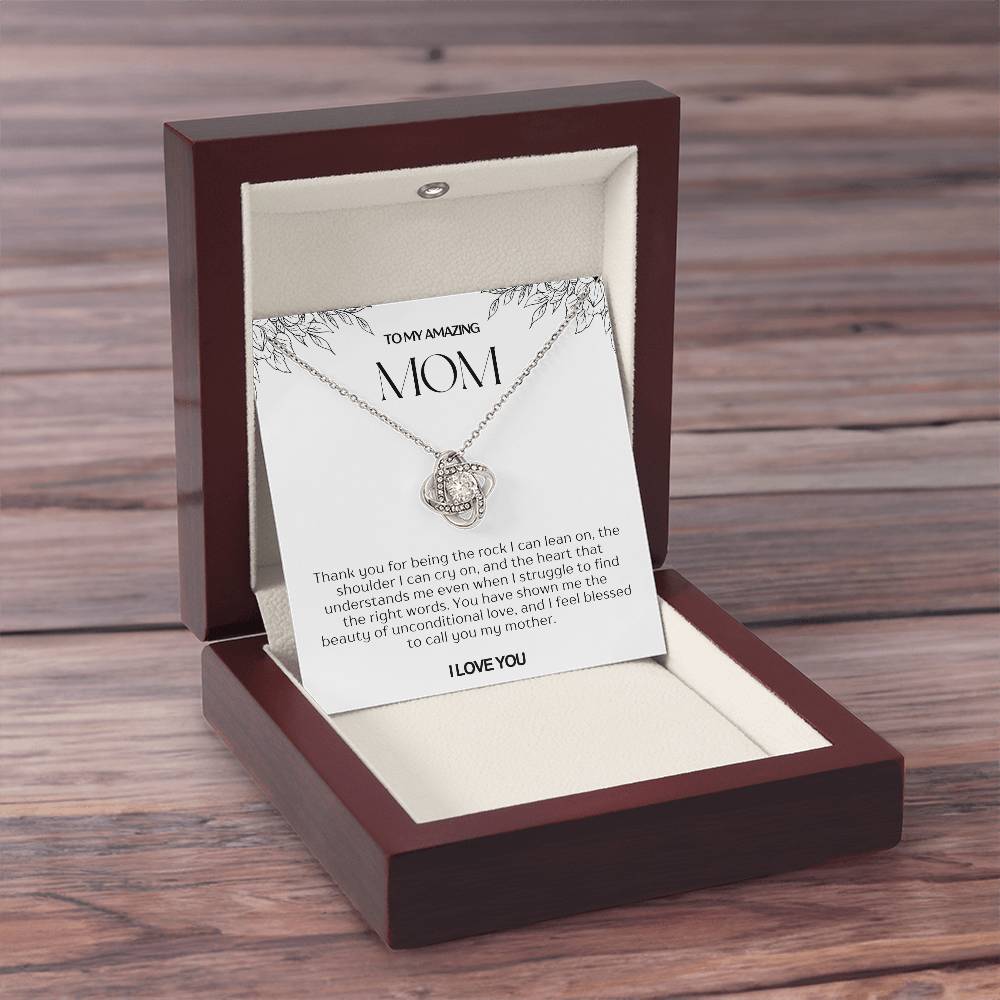 To My Amazing Mom Love Knot Necklace