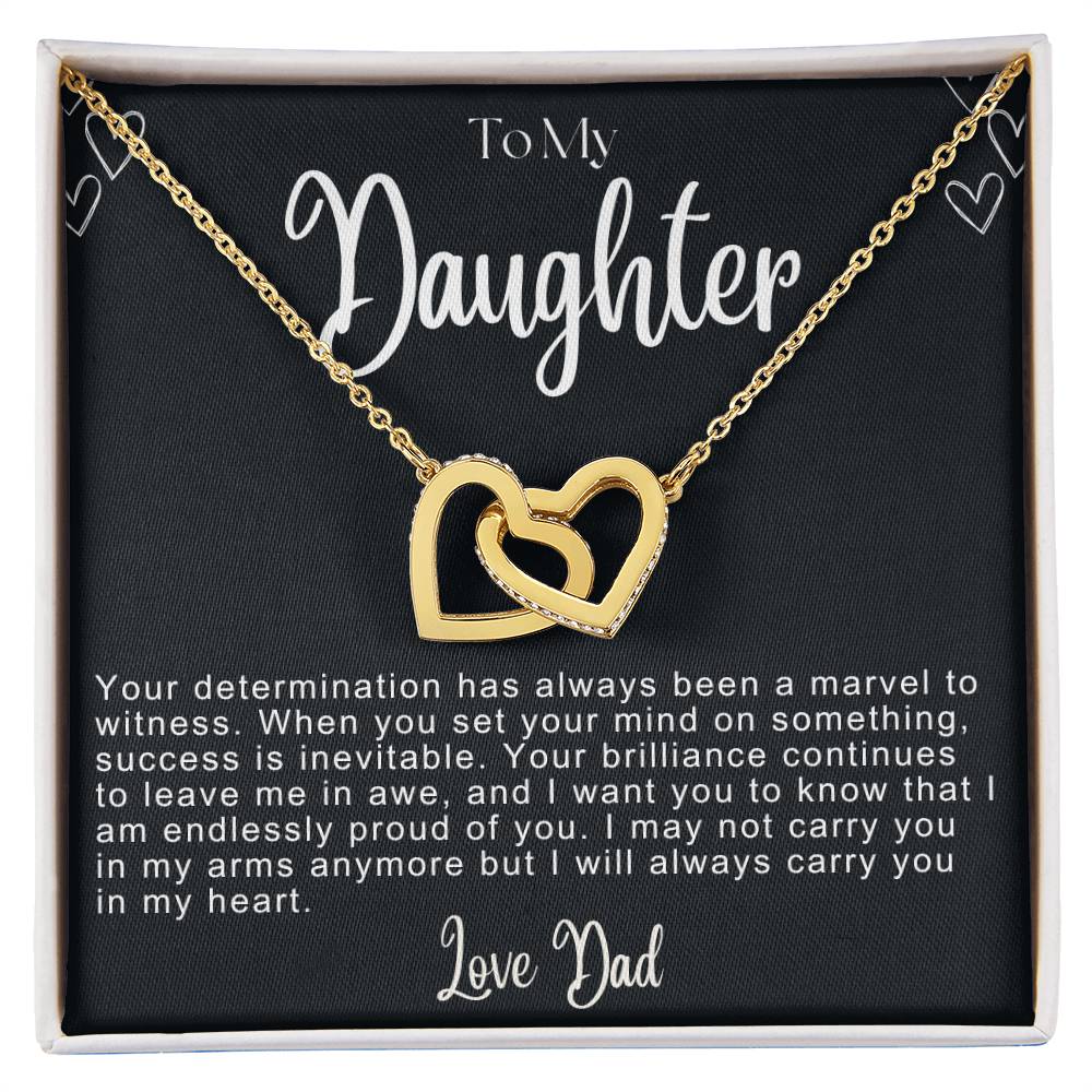 To My Daughter Hearts Necklace