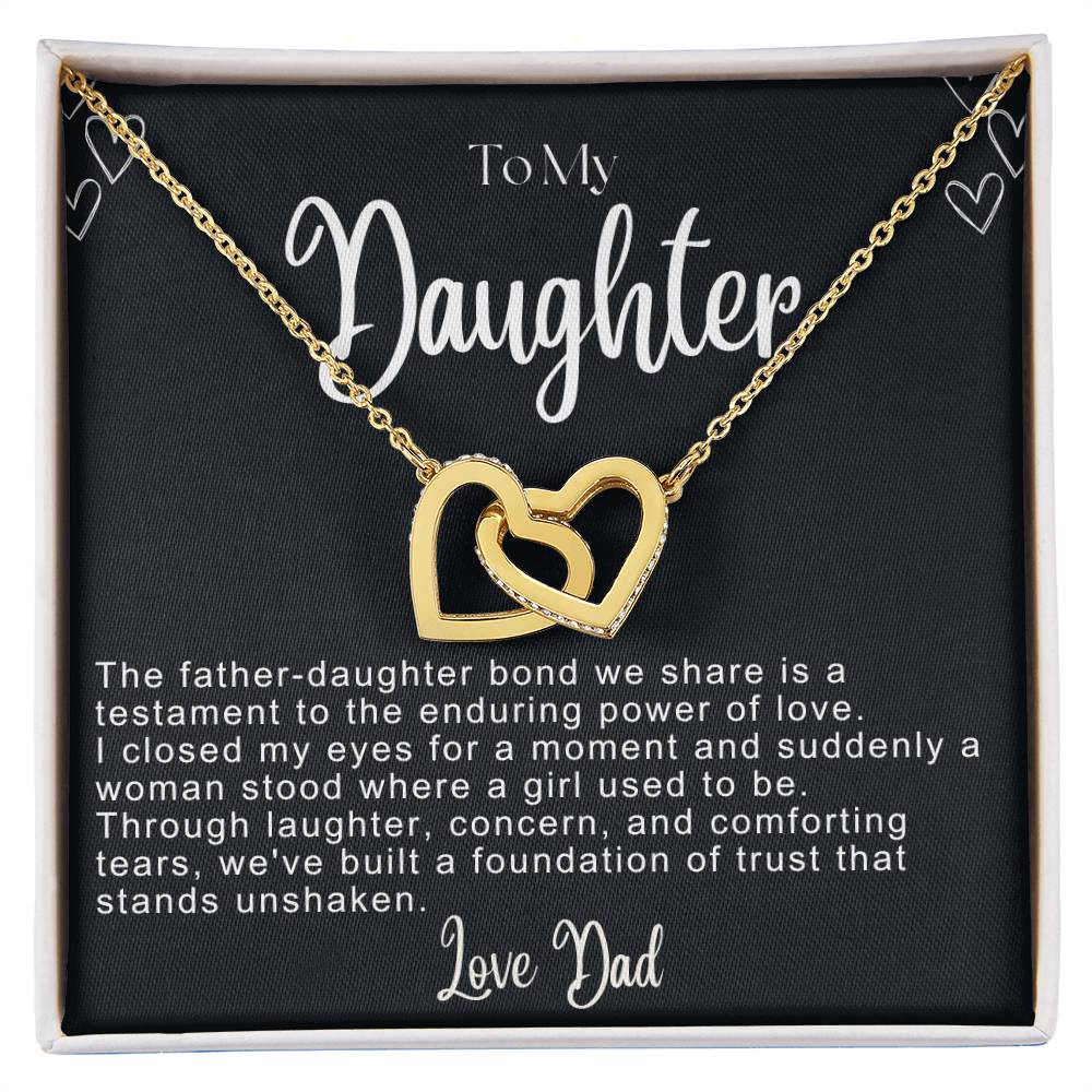 To My Daughter Hearts Necklace