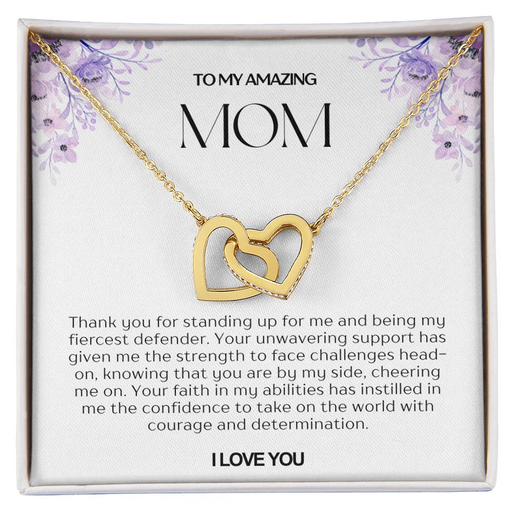 To My Amazing Mom Double Hearts Necklace