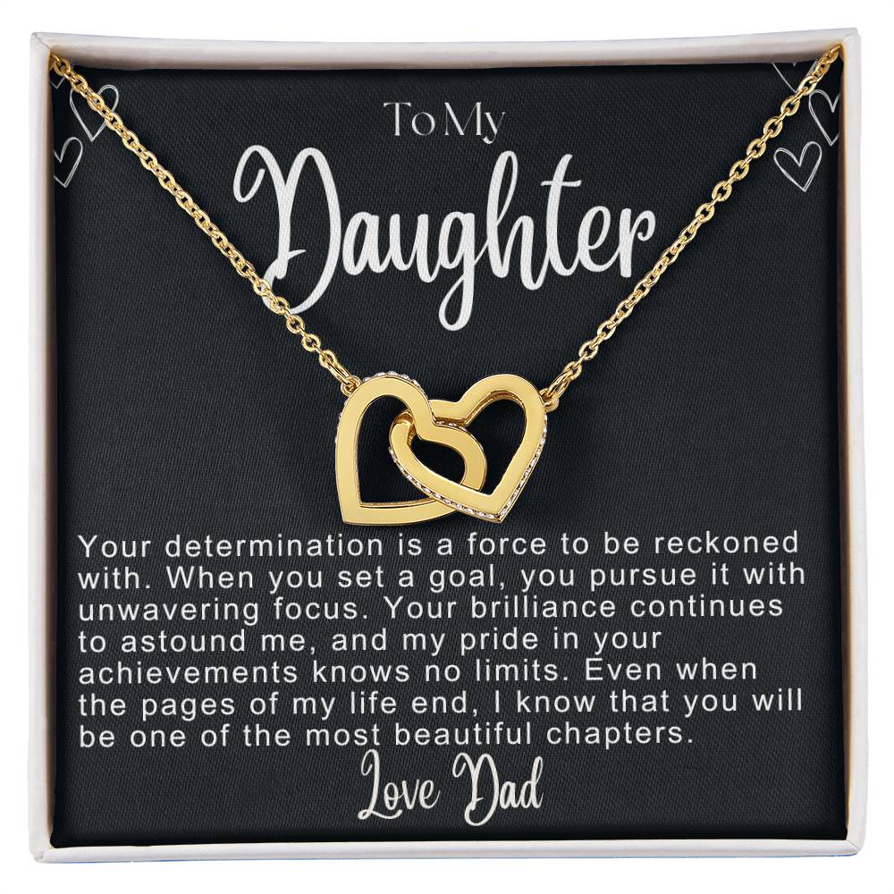 To My Daughter Hearts Necklace