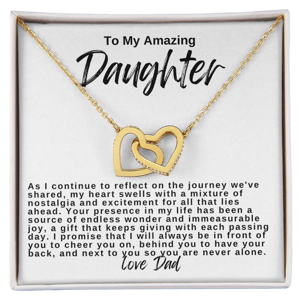 To My Amazing Daughter Hearts Necklace