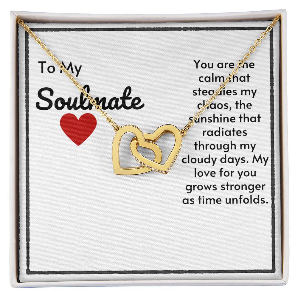 Soulmate Connected Hearts Necklace- My Love For You Grows Stronger