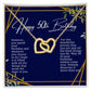 Happy 50th Birthday Hearts Necklace