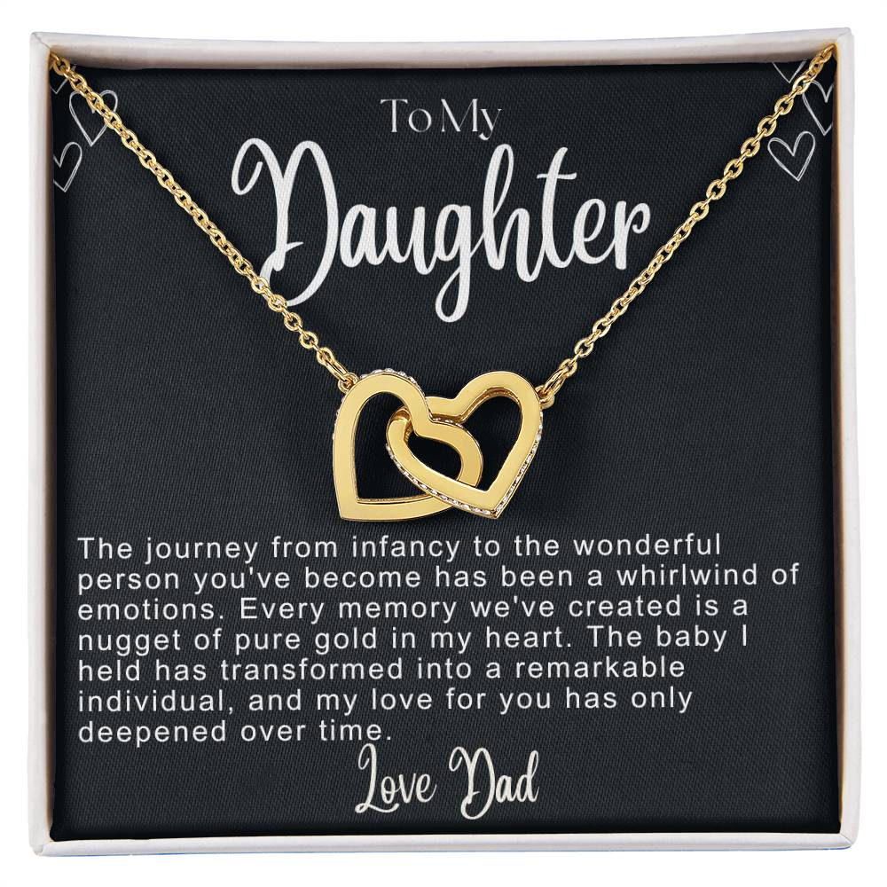 To My Daughter Hearts Necklace