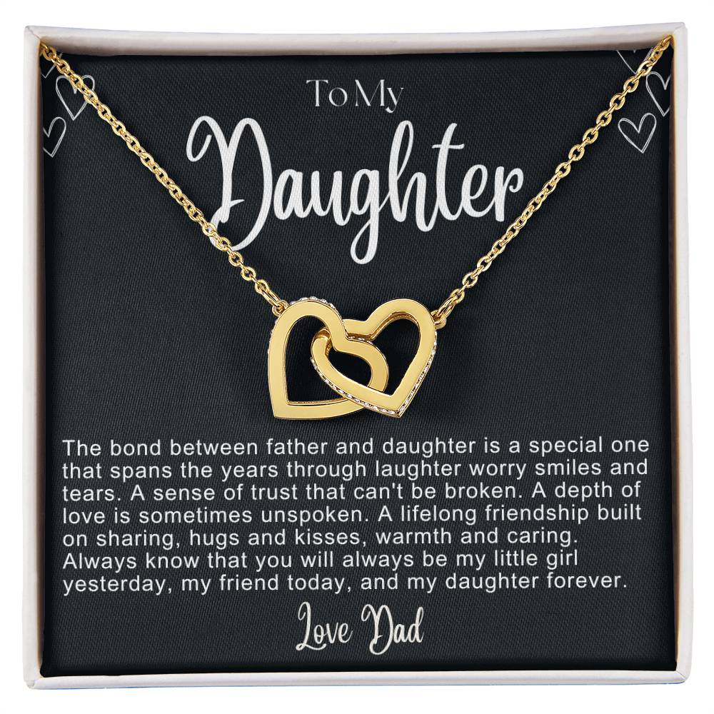 To My Daughter Hearts Necklace