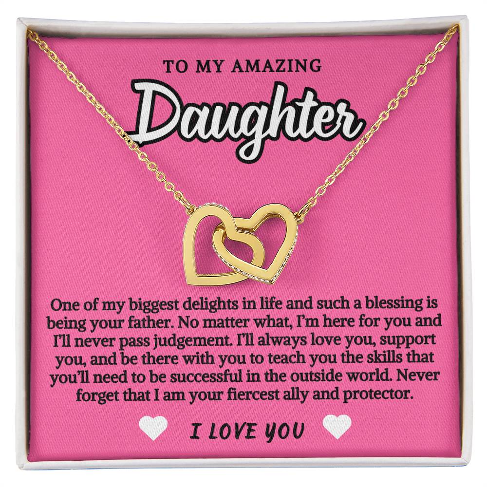 To Daughter Double Hearts Necklace