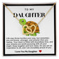 Daughter Double Heart Necklace- Turtle