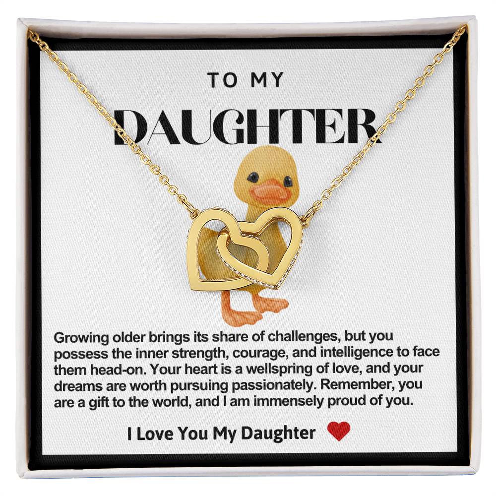 Daughter Double Heart Necklace- Chick