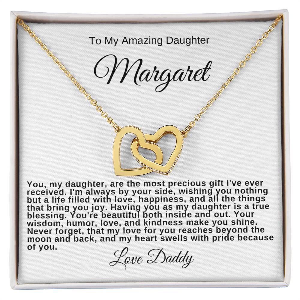 To My Amazing Daughter Personalized Hearts Necklace