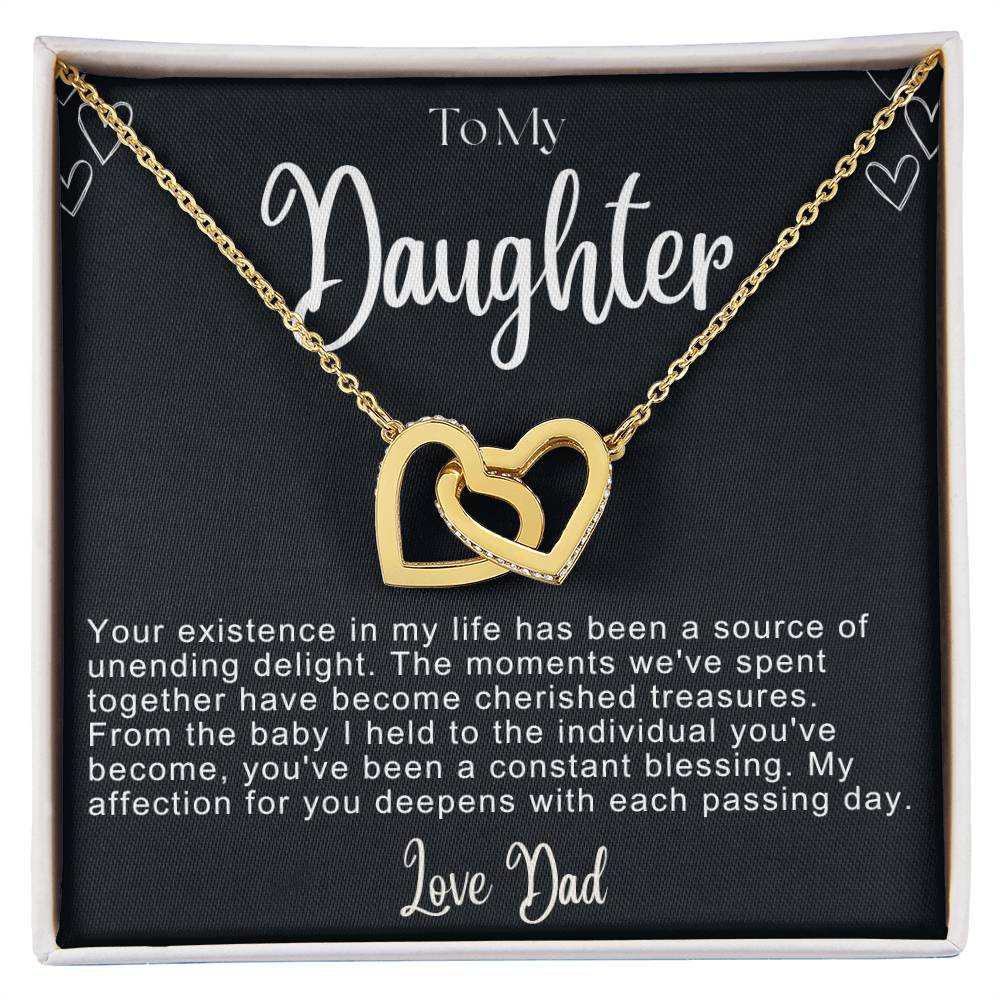 To My Daughter Hearts Necklace