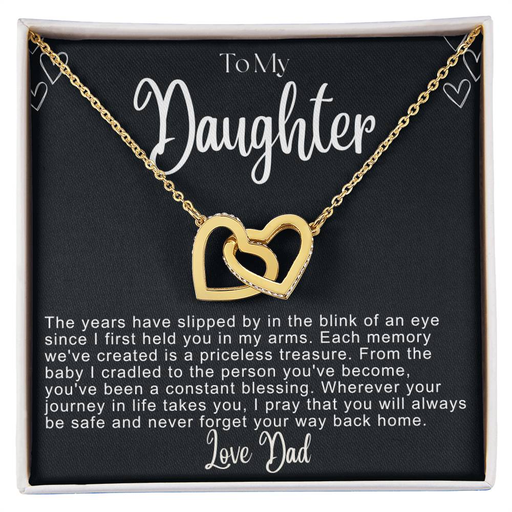 To My Daughter Hearts Necklace