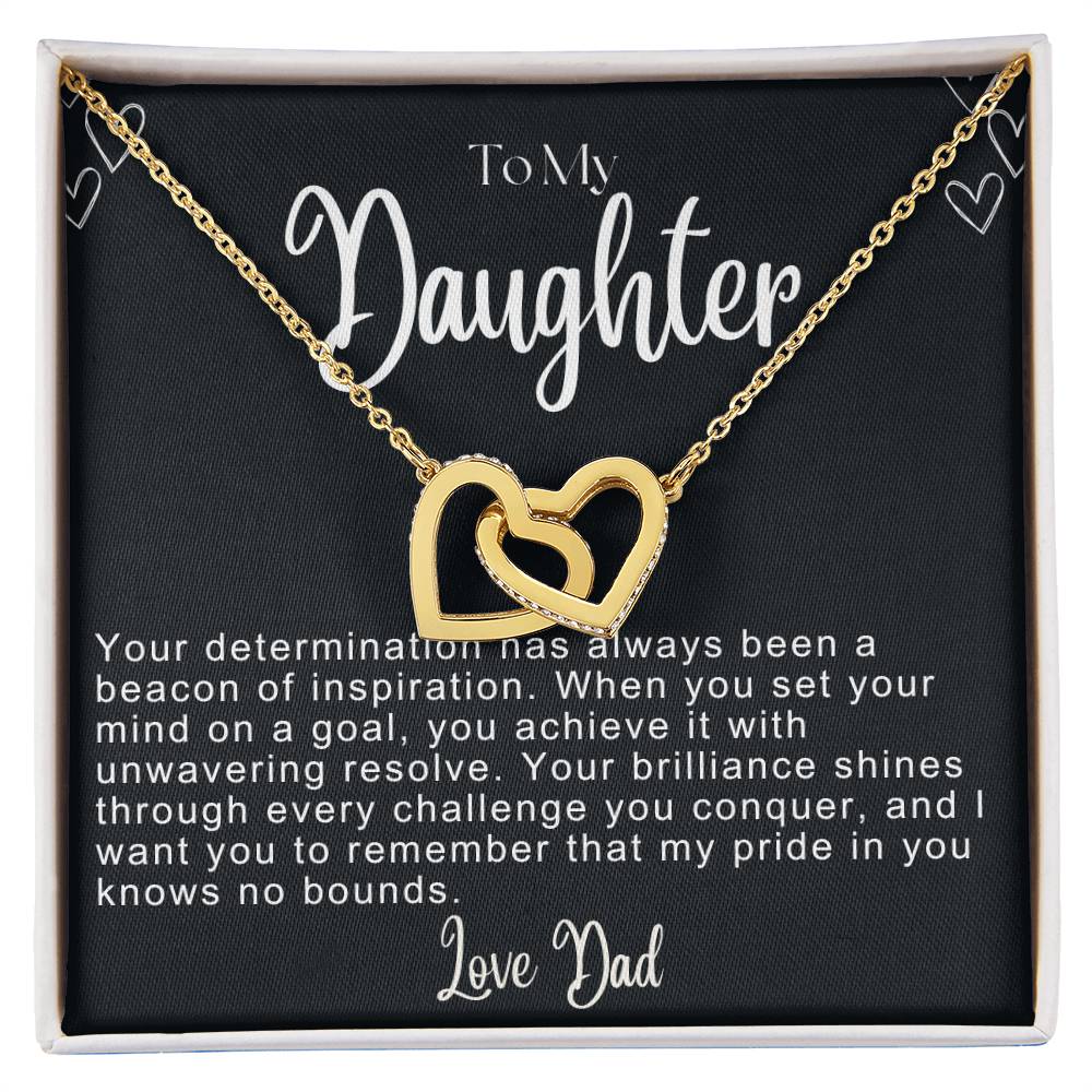 To My Daughter Hearts Necklace