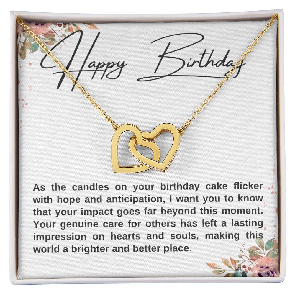 Happy Birthday Double Hearts Necklace