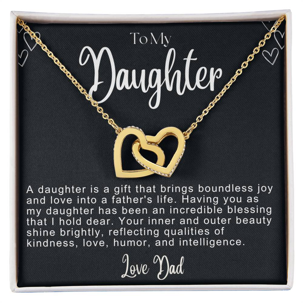 To My Daughter Hearts Necklace