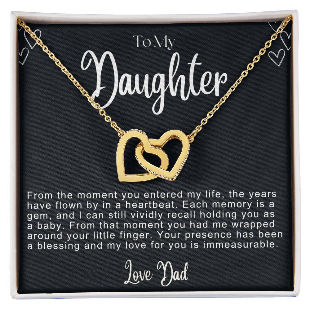 To My Daughter Hearts Necklace