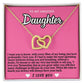 Pink Design Daughter Hearts Necklace