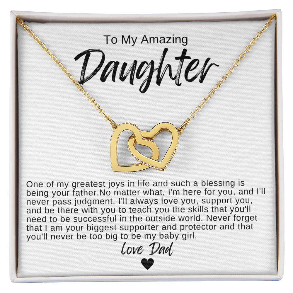 To My Amazing Daughter Hearts Necklace