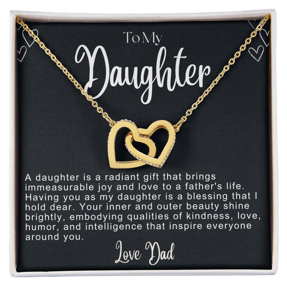 To My Daughter Hearts Necklace