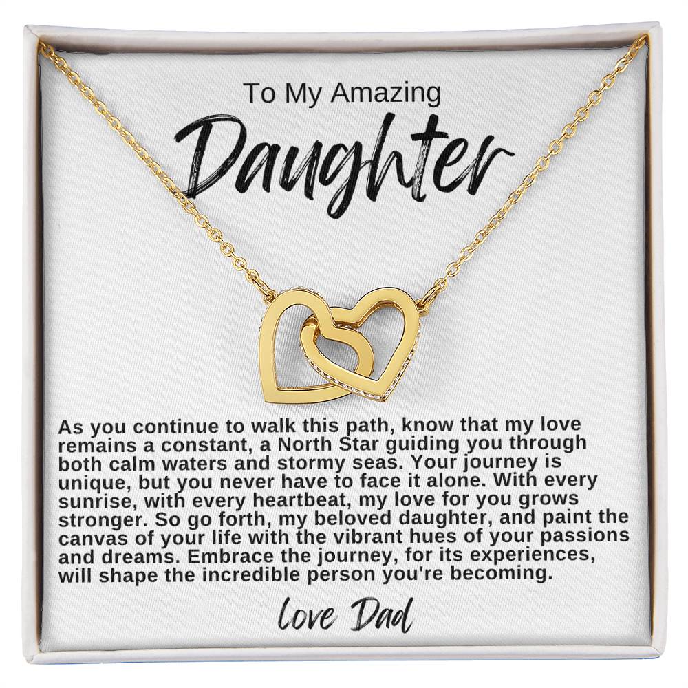 To My Amazing Daughter Hearts Necklace