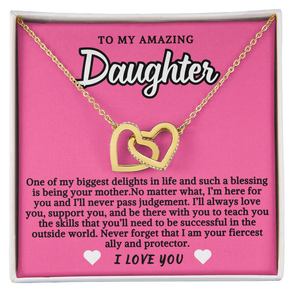 To Daughter Double Hearts Necklace