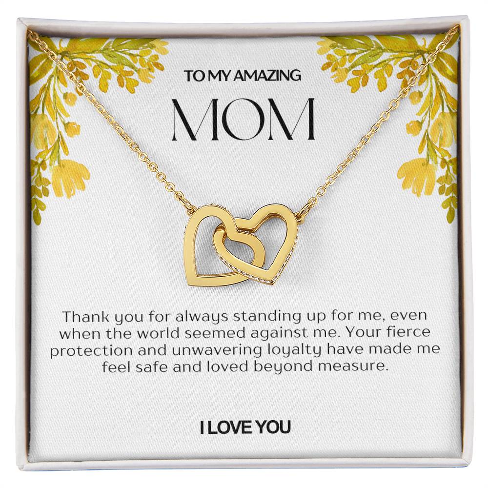 To My Amazing Mom Double Hearts Necklace