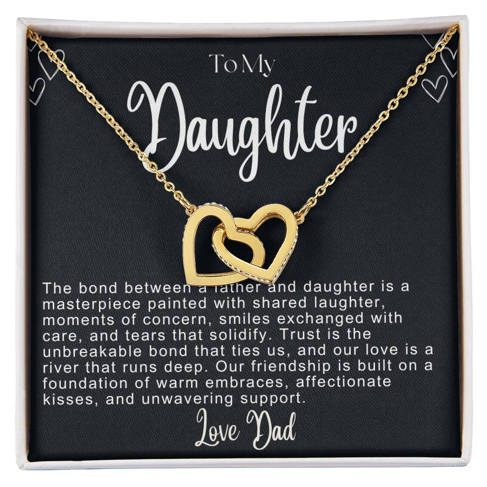 To My Daughter Hearts Necklace