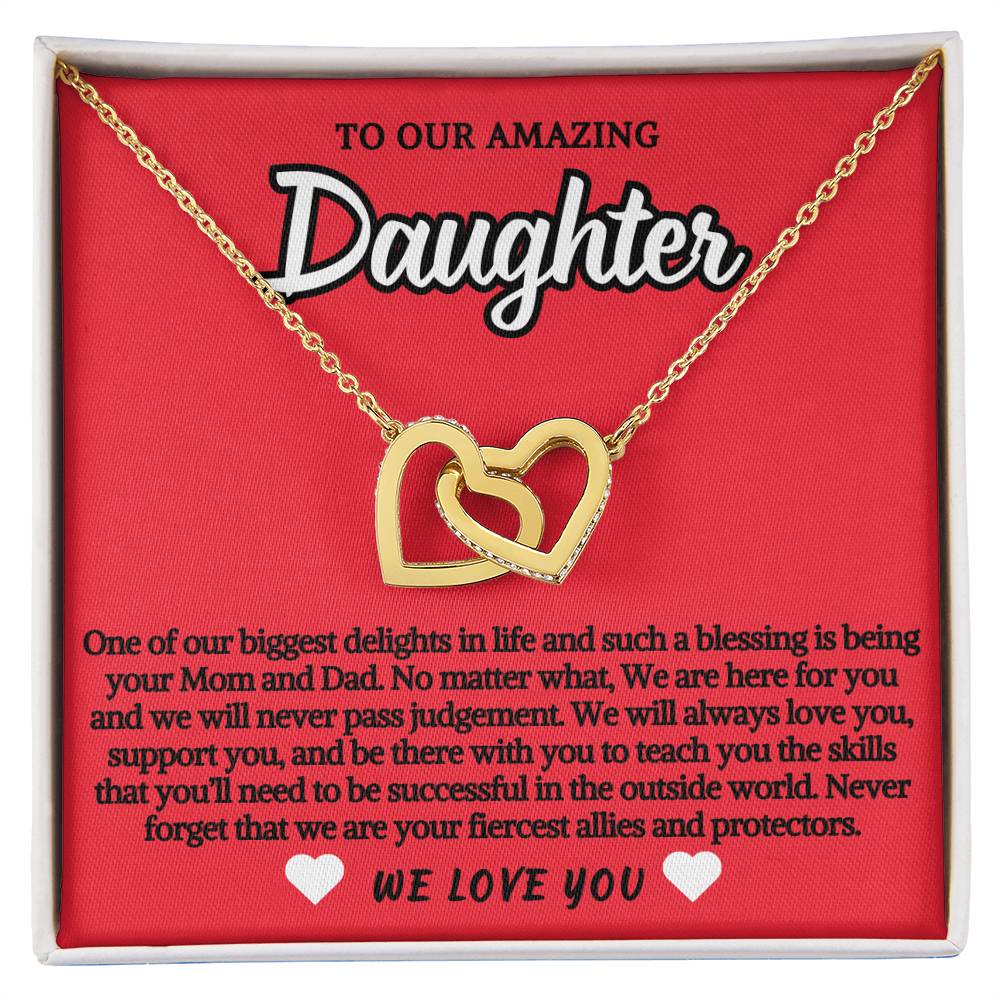 To Daughter Double Hearts Necklace