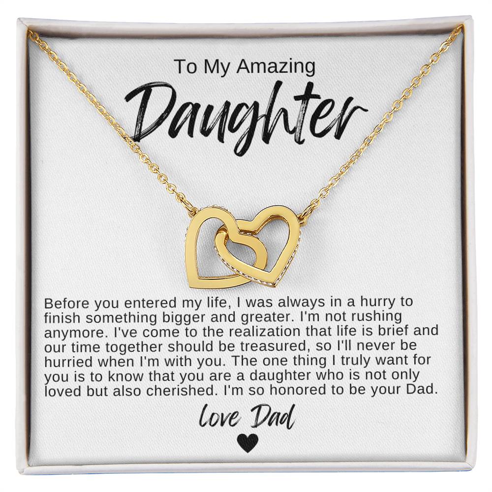 To My Amazing Daughter Hearts Necklace