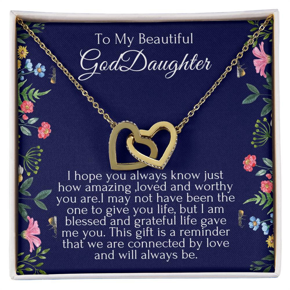 To My Beautiful Goddaughter Hearts Necklace