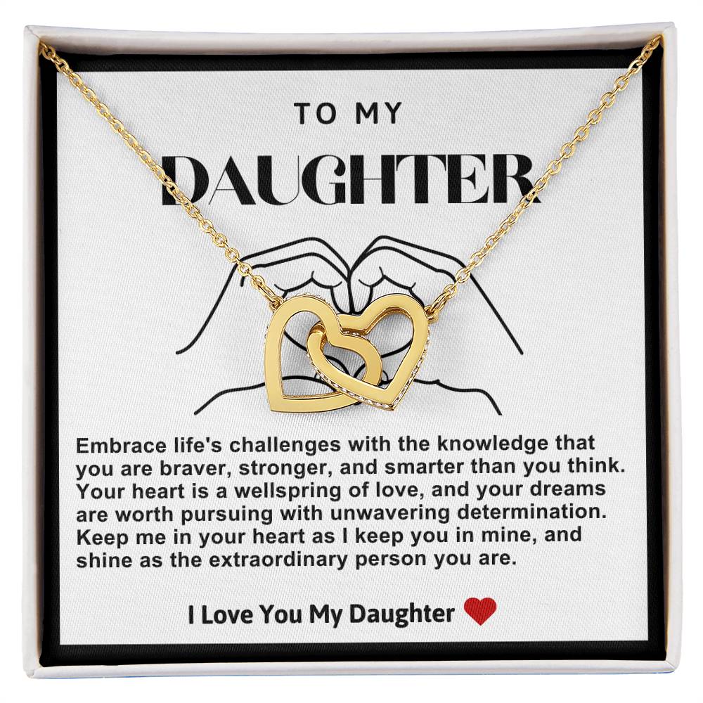 Daughter Double Heart Necklace- Love