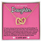 Pink Design Daughter Hearts Necklace