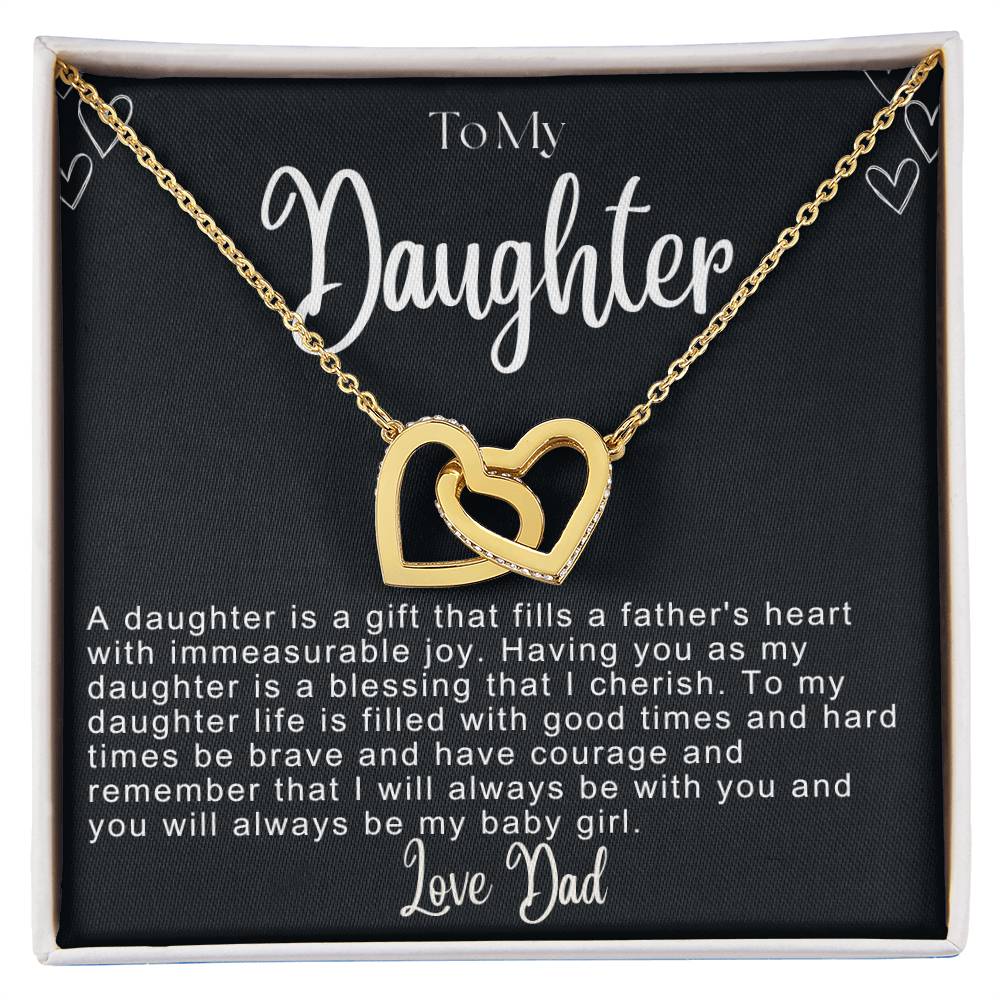 To My Daughter Hearts Necklace