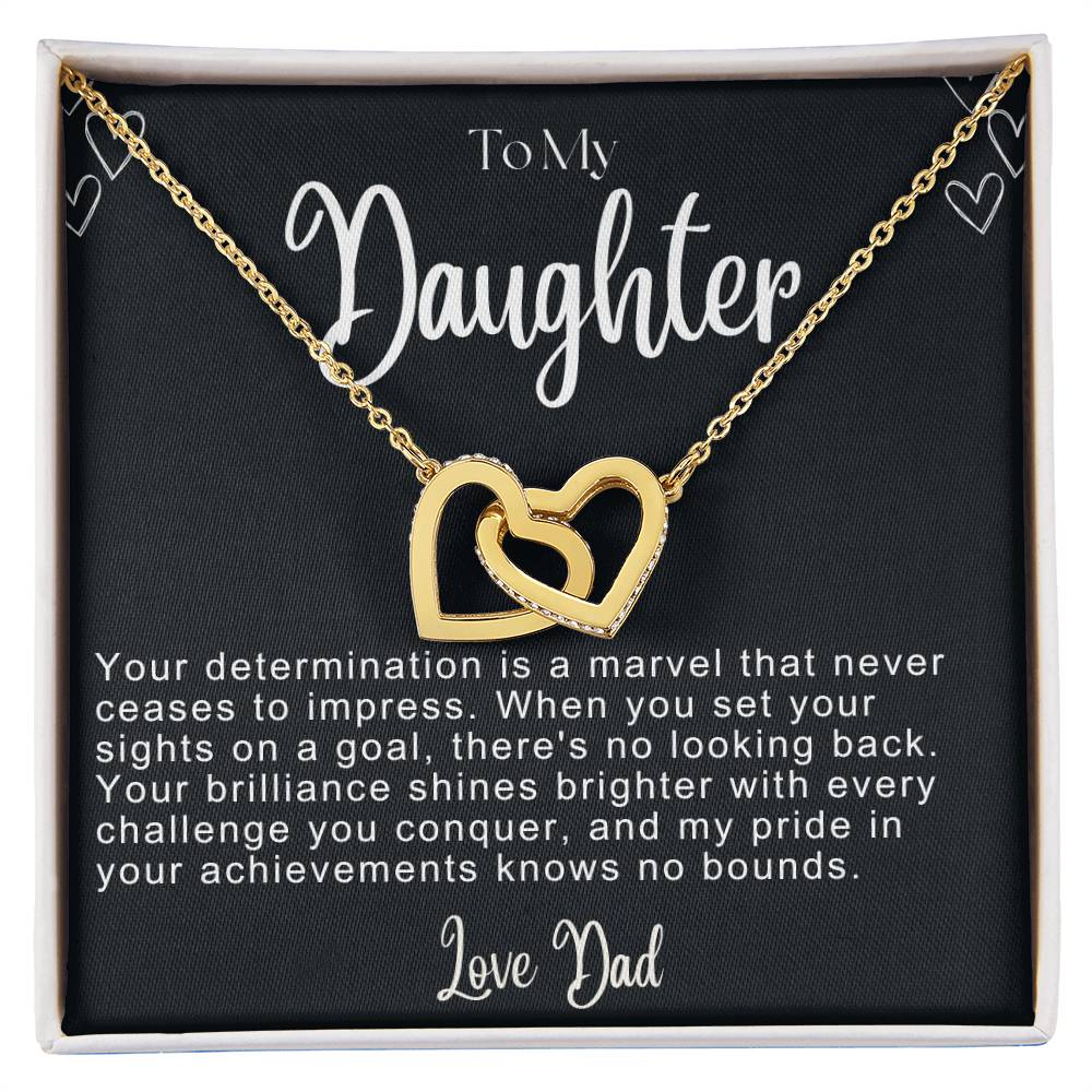 To My Daughter Hearts Necklace