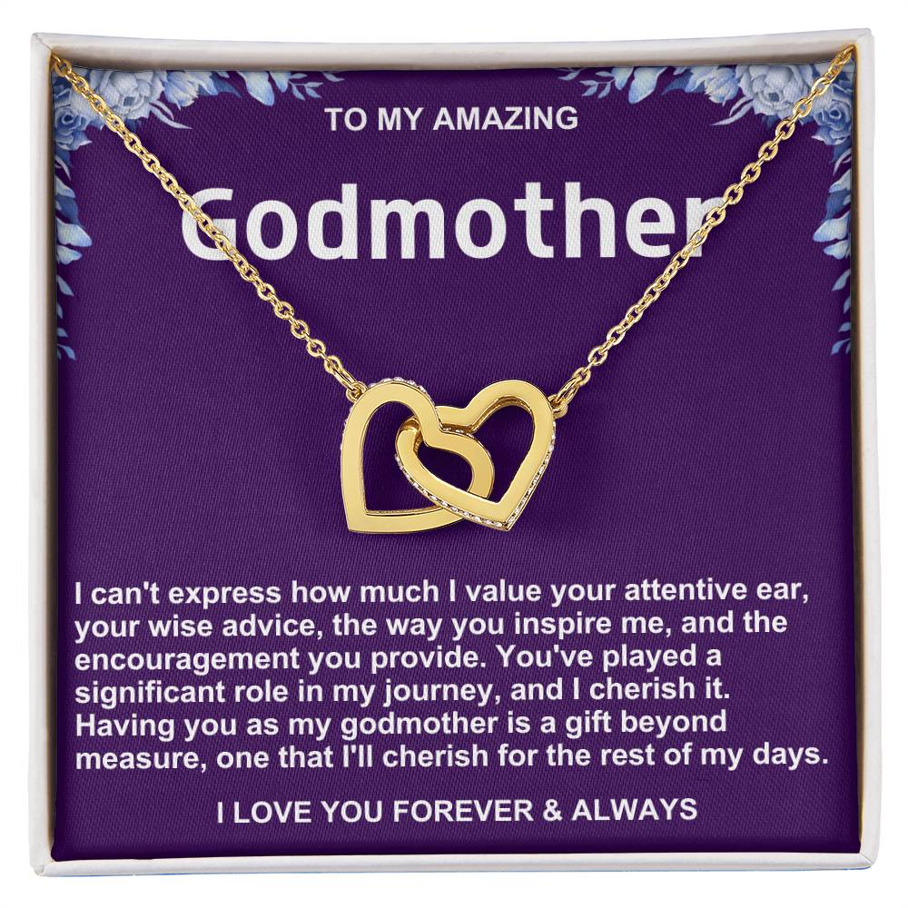 Godmother Interlocking Hearts Necklace