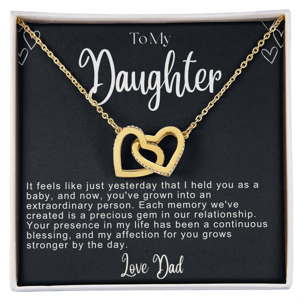 To My Daughter Hearts Necklace